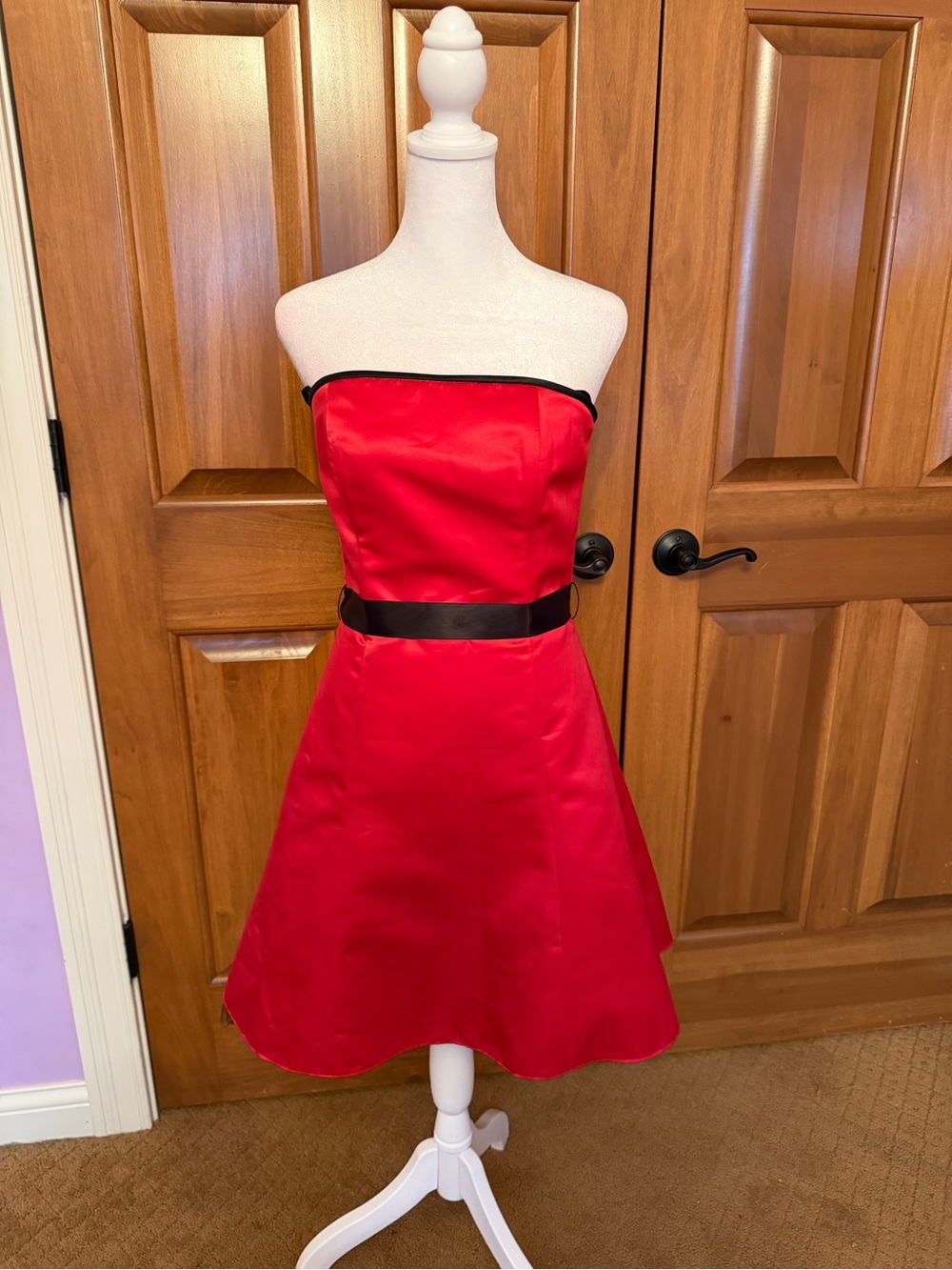 Jessica McClintock Gunne Sax Vintage Red Strapless Mini Dress Size 5